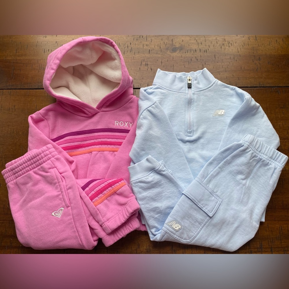 •GUC•{2 Sets} Roxy and New Balance Toddler Girl 2-Piece Track Sets 3T